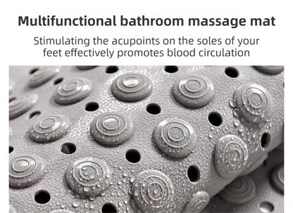 Khaki Eco-Friendly Bath Mat with Massage Points - Anti-Slip Suction Cup Safety Bathroom Rug (L Size 86.5X53x2 CM) - Image 2