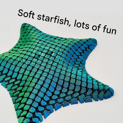 Orange 3D-Printed Articulated Starfish Fidget Toy for Stress Relief - Eco-Friendly 12cm Sensory Toy for Kids & Adults - Image 4