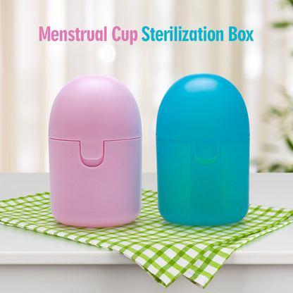 2PCS Reusable Medical Grade Silicone Menstrual Cup(XS Size) & 2PCS Matching Sterilizer Box - Microwave Safe Disinfector Case, Heat Resistant 130°C (Purple Set) - Image 3