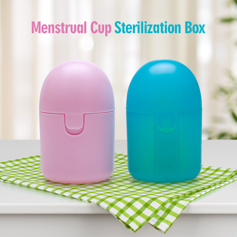 2PCS Reusable Medical Grade Silicone Menstrual Cup(S Size) & 2PCS Matching Sterilizer Box - Microwave Safe Disinfector Case, Heat Resistant 130°C (White Set) - Image 3