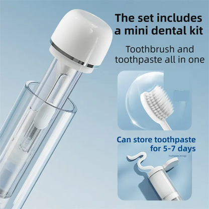 Blue Portable 2-in-1 Travel Toothbrush/Toothpaste Organizer & Mouthwash Cup - Lightweight and Durable Crystal Clear PC Material - Image 3