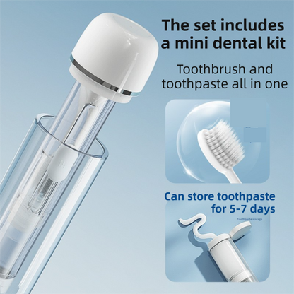 Pink Portable 2-in-1 Travel Toothbrush/Toothpaste Organizer & Mouthwash Cup - Lightweight and Durable Crystal Clear PC Material - Image 3