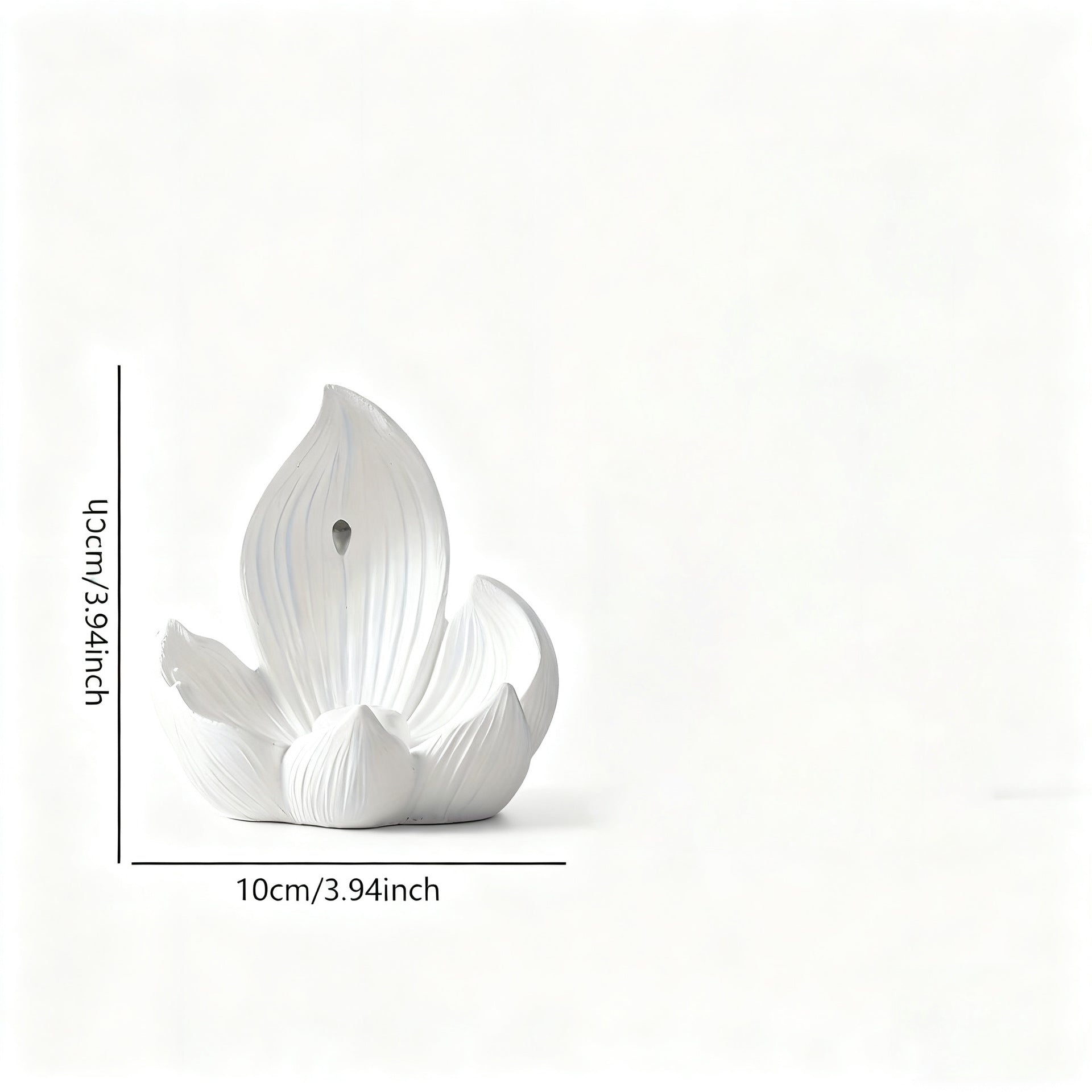 White Zen Lotus Waterfall Backflow Aroma Diffuser - Premium Elegant Resin Craft for Meditation & Yoga, 10cm Compact Design - Image 2