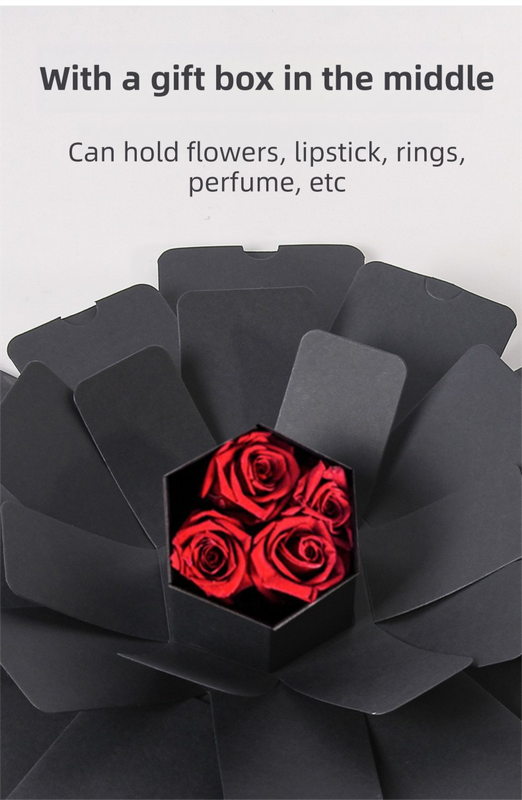 White Hexagon 4-Layer 12-Pocket Explosion Gift Box(DIY) - Creative Handmade Photo Album & Scrapbook for Anniversaries & Birthdays - Image 5