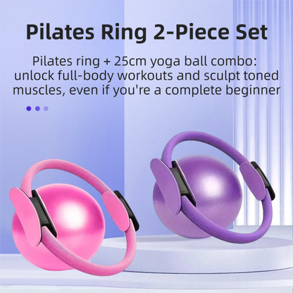 Purple Professional Pilates Ring & Yoga Ball Set - Multipurpose Home Fitness Equipment for Whole-Body Core Training & Pelvic Floor Strengthening - Image 2
