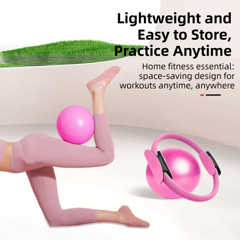Black Professional Pilates Ring & Yoga Ball Set - Multipurpose Home Fitness Equipment for Whole-Body Core Training & Pelvic Floor Strengthening - Image 5