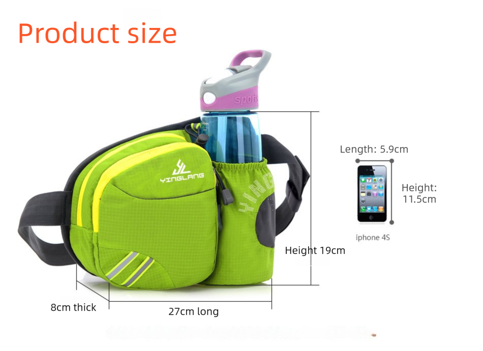 Orange Lightweight Running Waist Pack with Stable Bottle Holder - Multi-Functional Nylon Sports Fanny Pack for Marathon, Hiking, Cycling & Climbing - Image 6