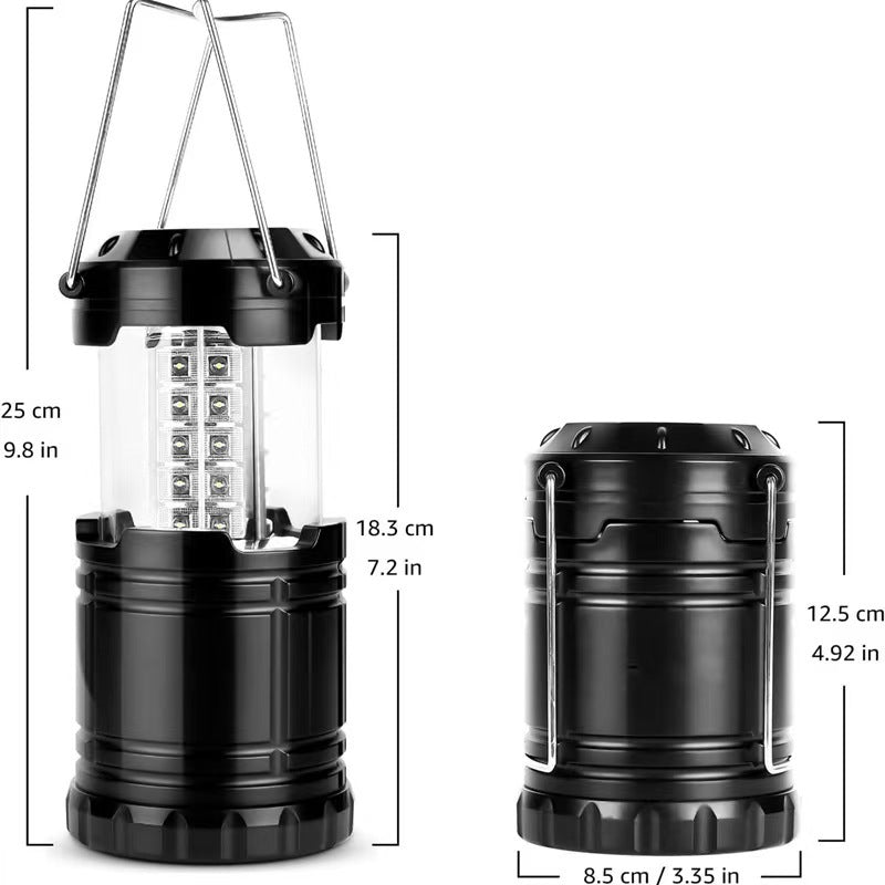2-Pack 30LED Portable Handheld Collapsible Camping Lantern - Ultra-Bright 360° Emergency Tent Light for Hiking, Fishing & Power Outages - Image 4