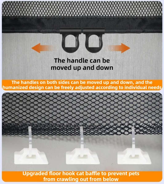 78X110CM Black Retractable Mesh Safety Gate for Pets & Babies - Scratch-Resistant Indoor/Outdoor Security Barrier, No-Drill Installation - Image 4