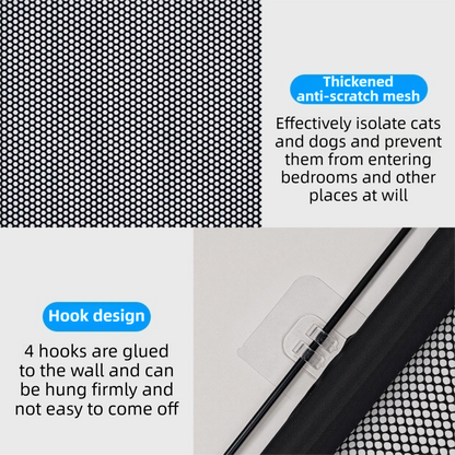 78X110CM Black Retractable Mesh Safety Gate for Pets & Babies - Scratch-Resistant Indoor/Outdoor Security Barrier, No-Drill Installation - Image 5