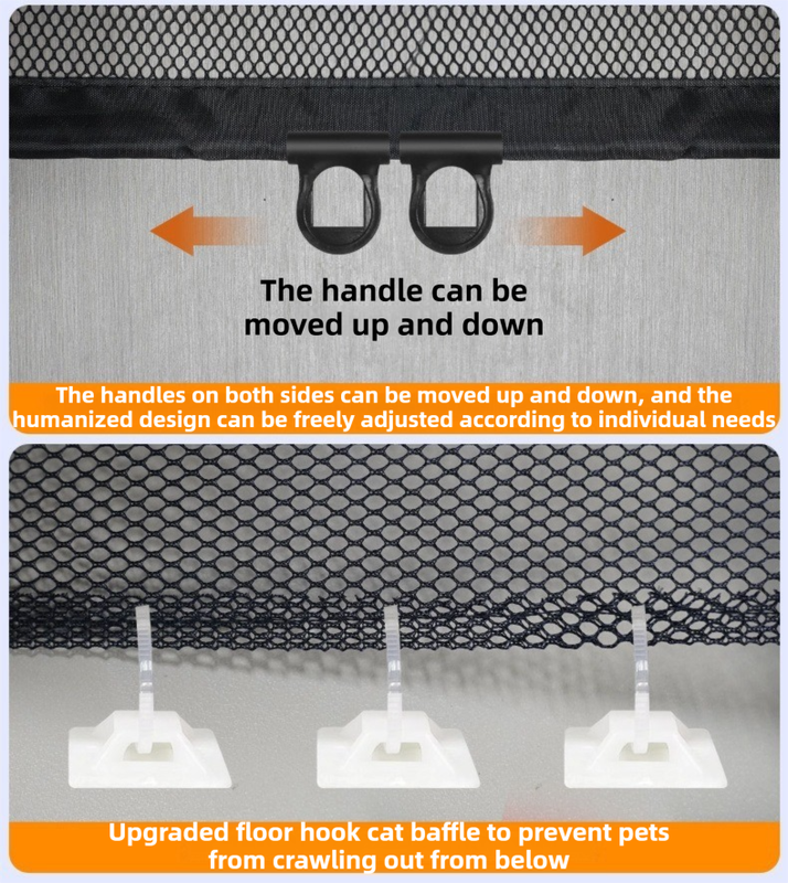 78X150CM Black Retractable Mesh Safety Gate for Pets & Babies - Scratch-Resistant Indoor/Outdoor Security Barrier, No-Drill Installation - Image 4
