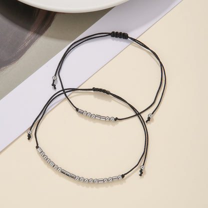 Stainless Steel Morse Code Bracelet(16-26cm) with Secret Message I Love You - Meaningful Gift for Best Friends, Sisters & Family - Image 2