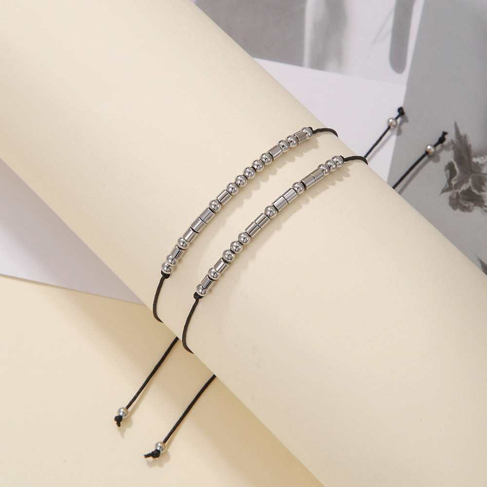 Stainless Steel Morse Code Bracelet(16-26cm) with Secret Message I Love You - Meaningful Gift for Best Friends, Sisters & Family - Image 3