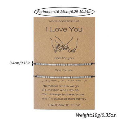 Stainless Steel Morse Code Bracelet(16-26cm) with Secret Message I Love You - Meaningful Gift for Best Friends, Sisters & Family - Image 5