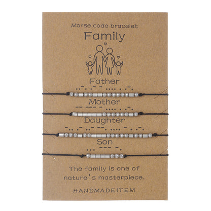 Stainless Steel Morse Code Bracelet(16-26cm) with Secret Message Family - Meaningful Gift for Best Friends, Sisters & Family