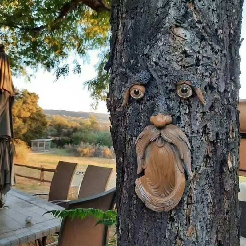 Old Man Tree Face Bird Feeder - Weather-Resistant Resin Bark Wild Bird Feeder for Outdoor Yard & Patio - Image 3