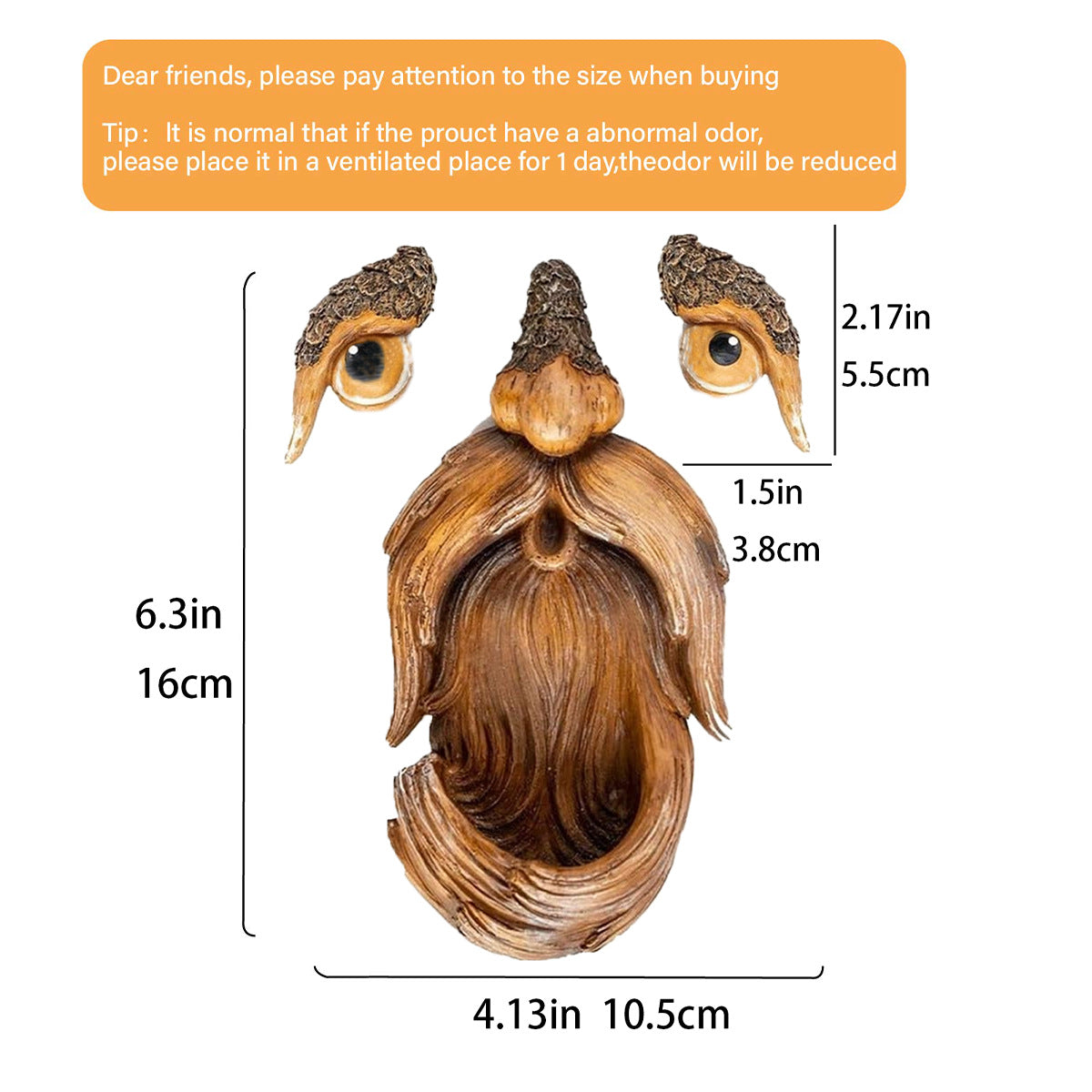 Old Man Tree Face Bird Feeder - Weather-Resistant Resin Bark Wild Bird Feeder for Outdoor Yard & Patio - Image 4