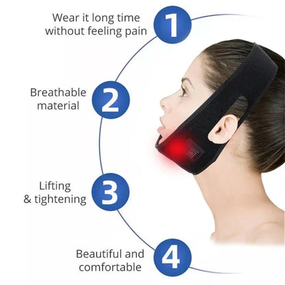 Breathable V-Line Chin Strap with 15 high-intensity Red-Light LEDs for Facial Firming & Skin Rejuvenation - Image 3