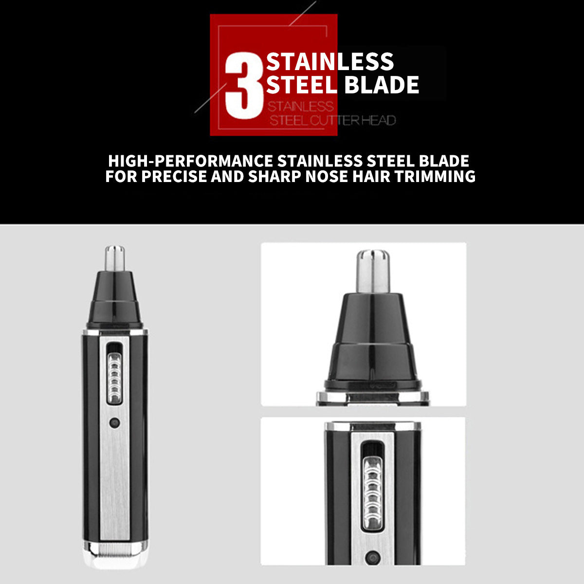 4-in-1 Portable Electric Grooming Kit for Men with Nose / Beard / Body Hair & Hair Clipper Heads - Quiet & USB Rechargeable, Waterproof Stainless Steel Blades - Image 5