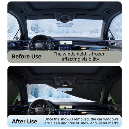 Black-Orange Magnetic Car Windshield Protector with 6 Magnets & 4 Secure Straps and Reflective Safety Strips - Durable Frost & Ice Cover for All-Weather Protection (Sun, Rain, Snow, Dust) - Image 4