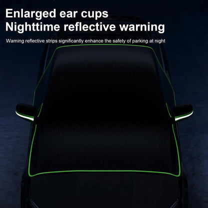 Black-Green Magnetic Car Windshield Protector with 6 Magnets & 4 Secure Straps and Reflective Safety Strips - Durable Frost & Ice Cover for All-Weather Protection (Sun, Rain, Snow, Dust) - Image 5