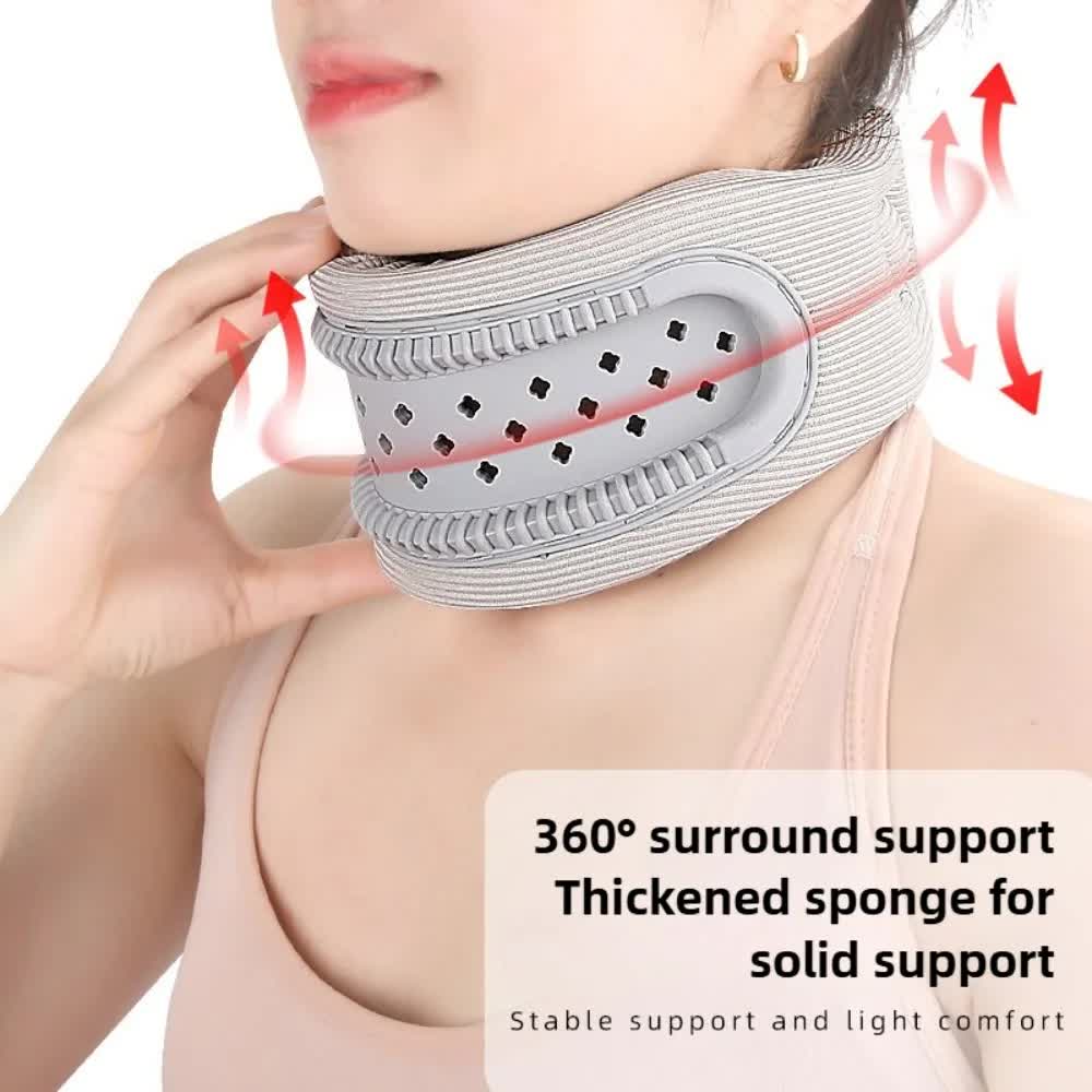Blue Adjustable Silicone Neck Brace with High-Elastic Memory Foam & V-Shape - Prevent Forward Head Tilt and Posture Correction - Image 3