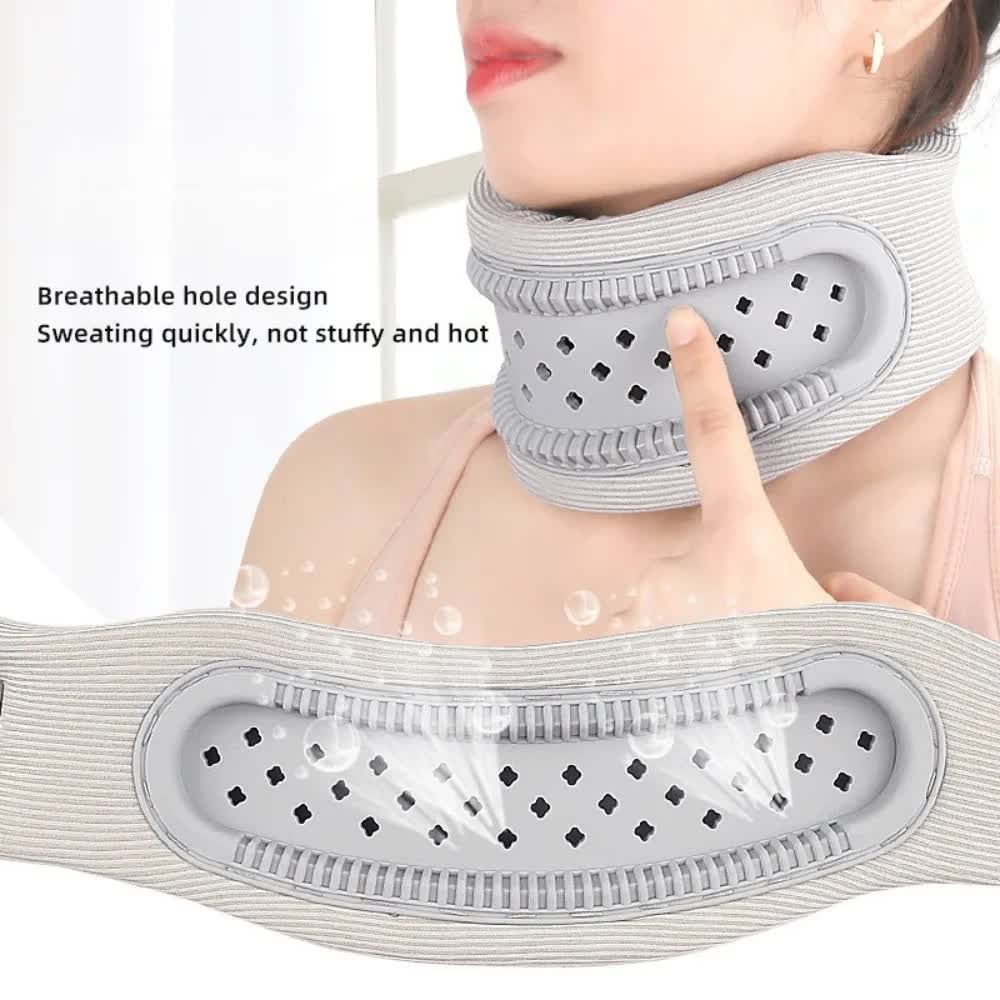 Blue Adjustable Silicone Neck Brace with High-Elastic Memory Foam & V-Shape - Prevent Forward Head Tilt and Posture Correction - Image 5