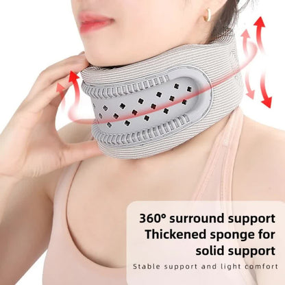 Grey Adjustable Silicone Neck Brace with High-Elastic Memory Foam & V-Shape - Prevent Forward Head Tilt and Posture Correction - Image 3