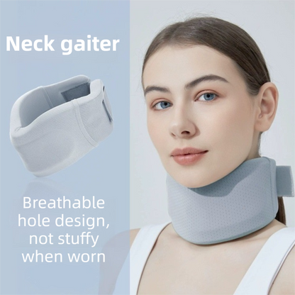 Grey Adjustable Cooling Jelly Core Neck Brace with Washable Cover - 3D Hollow Cervical Collar for Posture & Forward Head Correction (M Size) - Image 2
