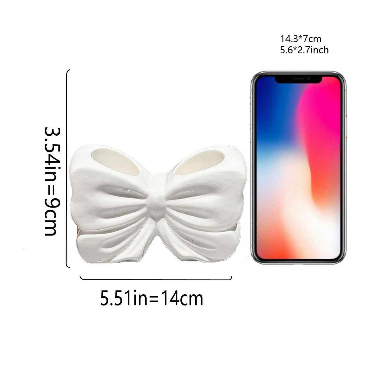 White Chic Bowknot 2-Slot Toothbrush Holder - Resin Retro Cute Desktop Decorative Stand - Image 5