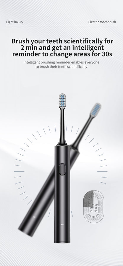 White Sonic Electric Toothbrush Kit with 5 Cleaning Modes, 8 Heads & Travel Case - Smart Timer & Quad-Pacer, Soft Double-Arc Bristles and 120-Day Long Battery Life - Image 3