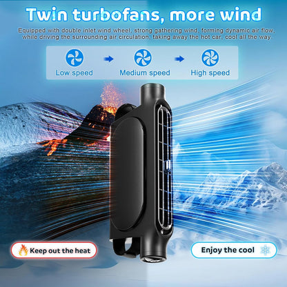 Beige Cordless Dual-Turbo Car Seat Cooling Fan with Velcro Mount - Powerful 3-Speed Backrest Ventilation, Adjustable Airflow Angle & Hair-Safe Design - Image 5