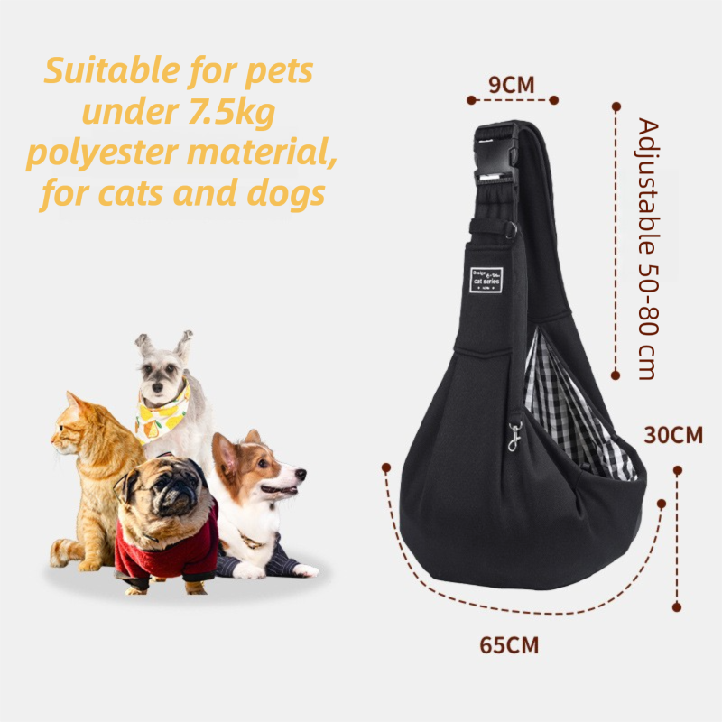 Dark Grey Lightweight Breathable Pet Crossbody Bag with Adjustable Padded  Strap & Reversible Double-Sided Design - Image 2