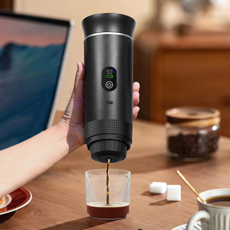 White 3-in-1 Portable Espresso Maker with Self-Heating and One-Touch Cold Hot Brew - Smart Digital Display & 20Bar High Pressure for Rich Crema - Image 6