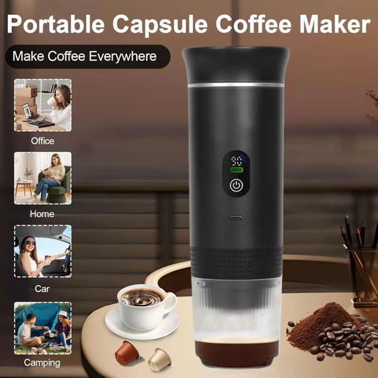 Grey 3-in-1 Portable Espresso Maker with Self-Heating and One-Touch Cold Hot Brew - Smart Digital Display & 20Bar High Pressure for Rich Crema - Image 2