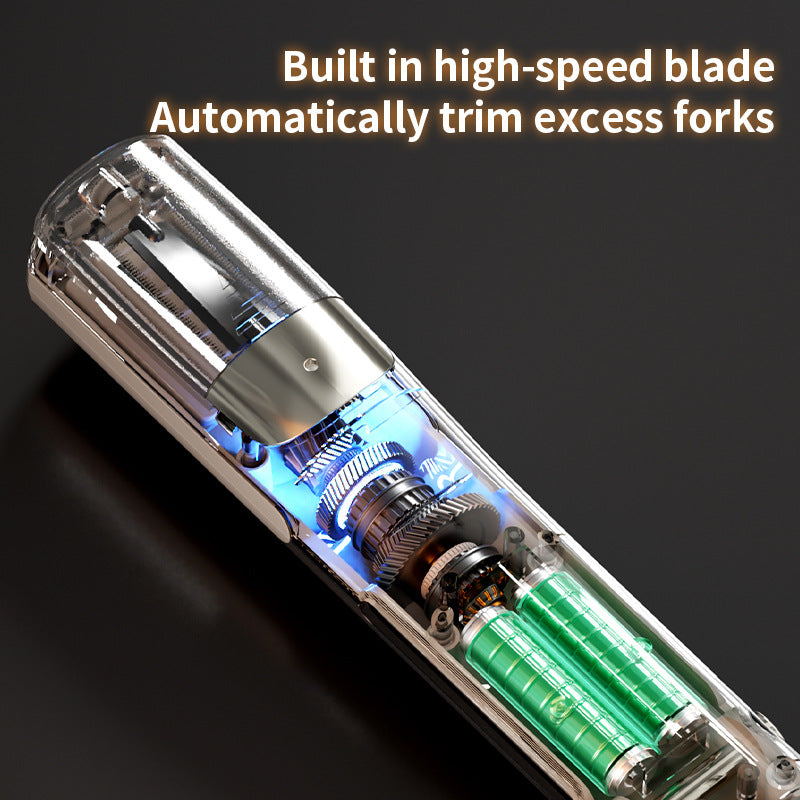 Pink Cordless Automatic Split End Hair Trimmer - High-Speed Double-Sided Blade, Visible Trimming Window & Large Opening - Image 4