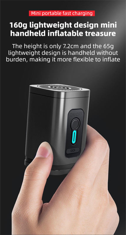 Black Wireless Rechargeable Vacuum Pump with 5 Versatile Nozzles and LED - 2-in-1 Compact High-Suction Inflator & Deflator for Travel & Home - Image 6