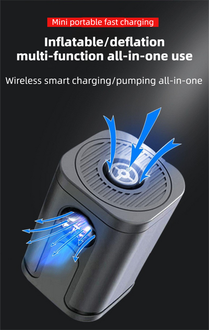 White Wireless Rechargeable Vacuum Pump with 5 Versatile Nozzles - 2-in-1 Compact High-Suction Inflator & Deflator for Travel & Home - Image 2