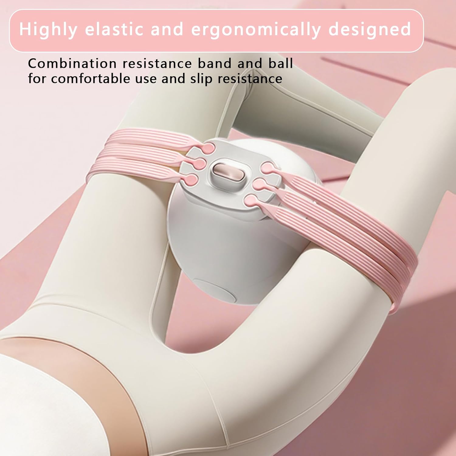 Grey 3-Level Resistance Pelvic Floor & Inner Thigh Trainer - Multi-Function Kegel Exercise Set with 25cm Yoga Ball & 3-Pair Resistance Rope - Image 2