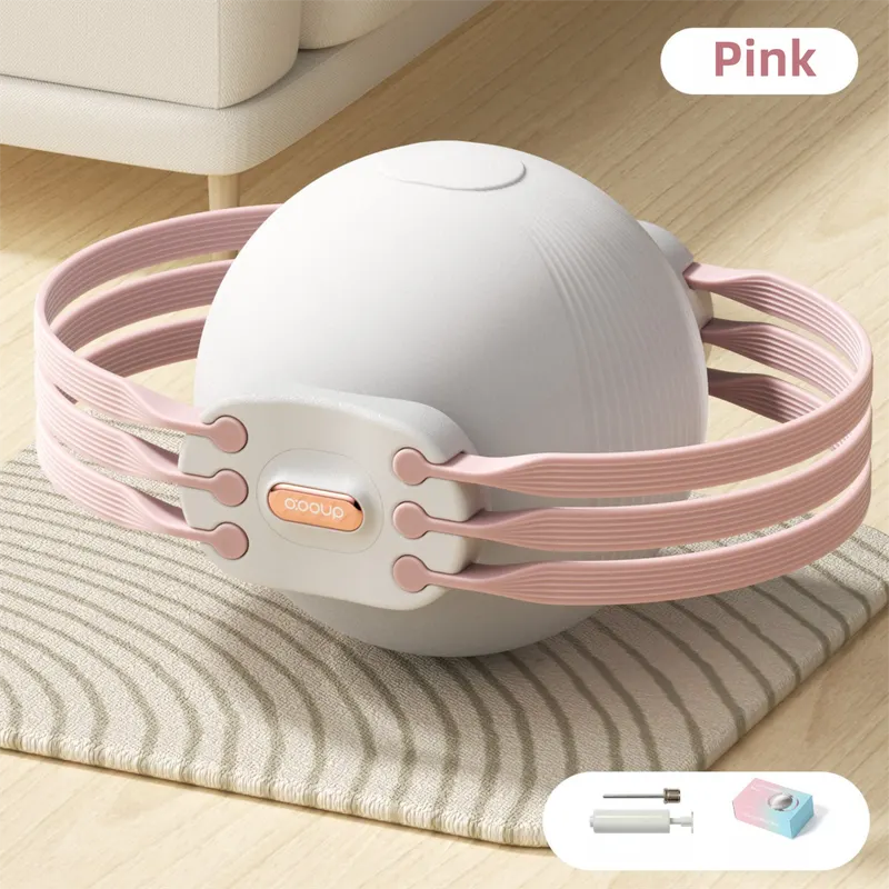 Pink 3-Level Resistance Pelvic Floor & Inner Thigh Trainer - Multi-Function Kegel Exercise Set with 25cm Yoga Ball & 3-Pair Resistance Rope