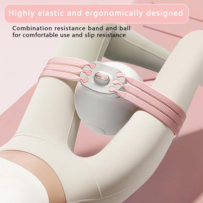 Pink 3-Level Resistance Pelvic Floor & Inner Thigh Trainer - Multi-Function Kegel Exercise Set with 25cm Yoga Ball & 3-Pair Resistance Rope - Image 2