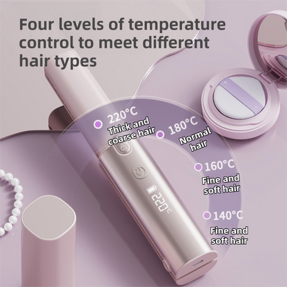 Coffee 2-in-1 Wireless Hair Styler with 4 Temperature Settings, Dual Anti-Scalding & Cap - 3D Ceramic Heating Brush with Essential Oil Coating - Image 3