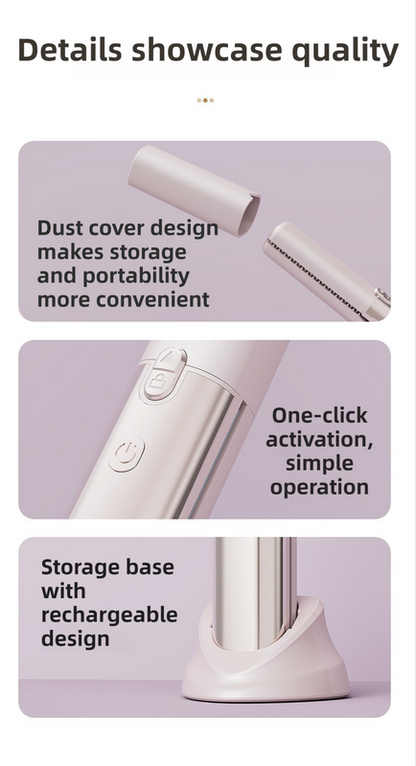 Pink 2-in-1 Wireless Hair Styler with 4 Temperature Settings, Dual Anti-Scalding & Cap - 3D Ceramic Heating Brush with Essential Oil Coating - Image 8