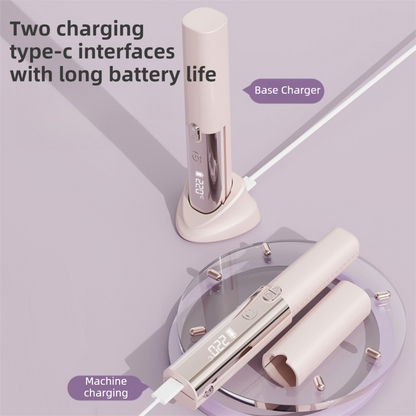Green 2-in-1 Wireless Hair Styler with 4 Temperature Settings, Dual Anti-Scalding & Cap - 3D Ceramic Heating Brush with Essential Oil Coating - Image 4
