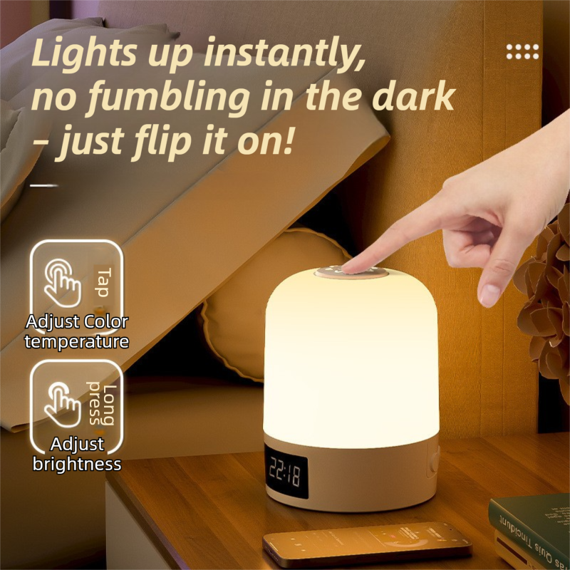 Smart Digital Clock Night Light - Remote Dimmable Bedside Lamp & Sleep Aid for Nursery, Feeding & Bedroom (K2021) - Image 3