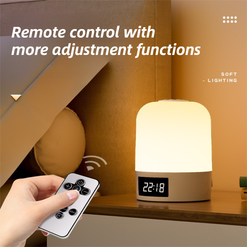 Smart Digital Clock Night Light - Remote Dimmable Bedside Lamp & Sleep Aid for Nursery, Feeding & Bedroom (K2021) - Image 5