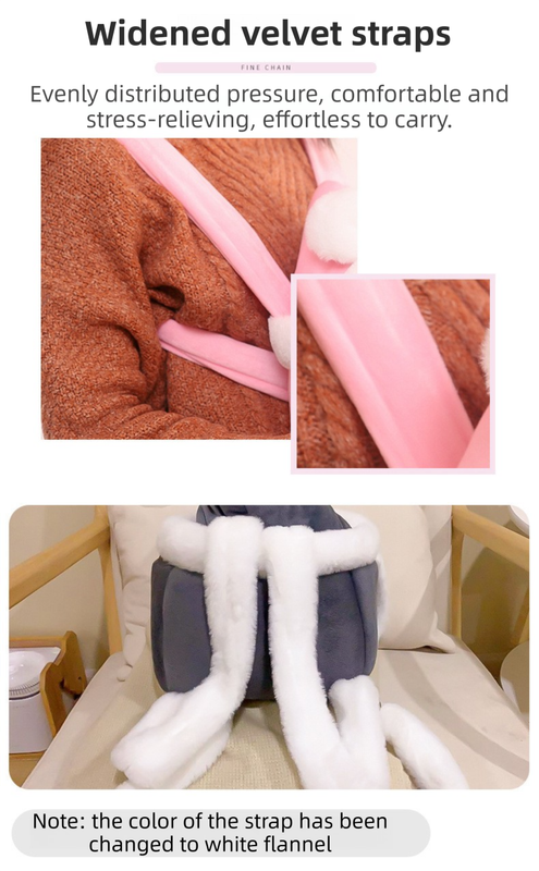 Pink 2-in-1 Ultra-Soft Plush Pet Carrier & Mobile Bed - Portable & Lightweight Cute Rabbit Ear Design Travel Cabin (M 25 x 25 x 20.5CM) - Image 4