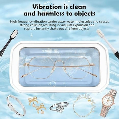 X81 Black Ultrasonic Jewelry & Eyeglass Deep Cleaner with Cloth - Touch Control & 3-Level Intelligent Timers and Large 650ml Stainless Steel Tank - Image 3