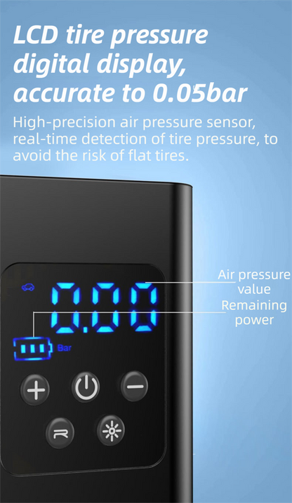 Portable 12V Lighter Electric Tire Inflator with 4 Inflation Modes & 5 Inflatable Parts - Real-Time LCD Precision Gauge, Auto-Stop & Emergency LED Light - Image 5