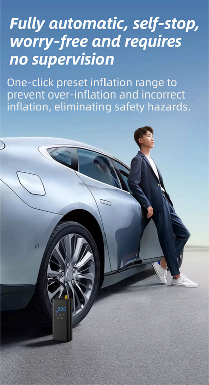 Portable 12V Lighter Electric Tire Inflator with 4 Inflation Modes & 5 Inflatable Parts - Real-Time LCD Precision Gauge, Auto-Stop & Emergency LED Light - Image 6
